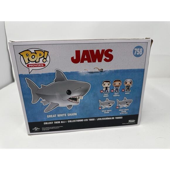 Funko POP Movies: Jaws Great White Shark Vinyl Figure 6", Model 758 New in Box - Picture 3 of 5